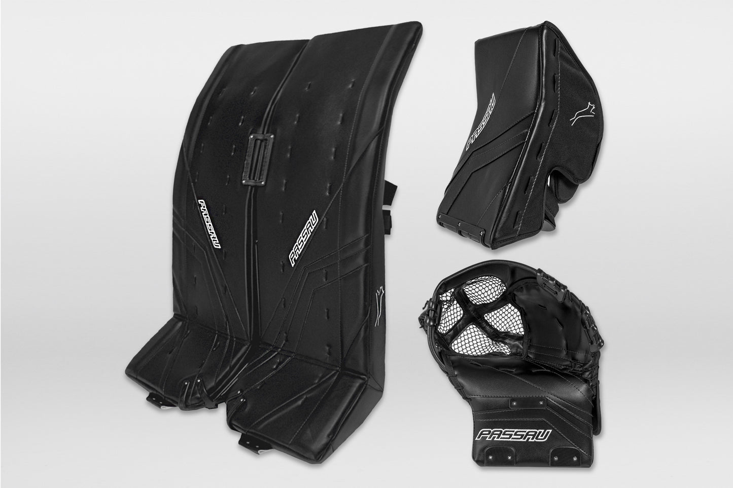Passau Inlinehockey Komplett Set Schwarz